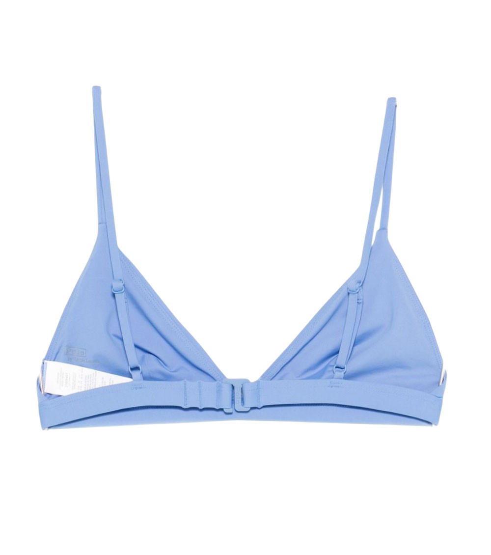 Blue Solid Bikini Top Swimwear