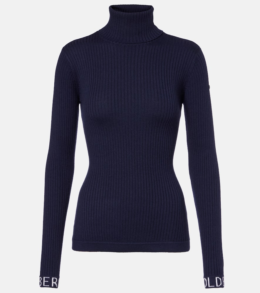 Mira ribbed-knit turtleneck ski top