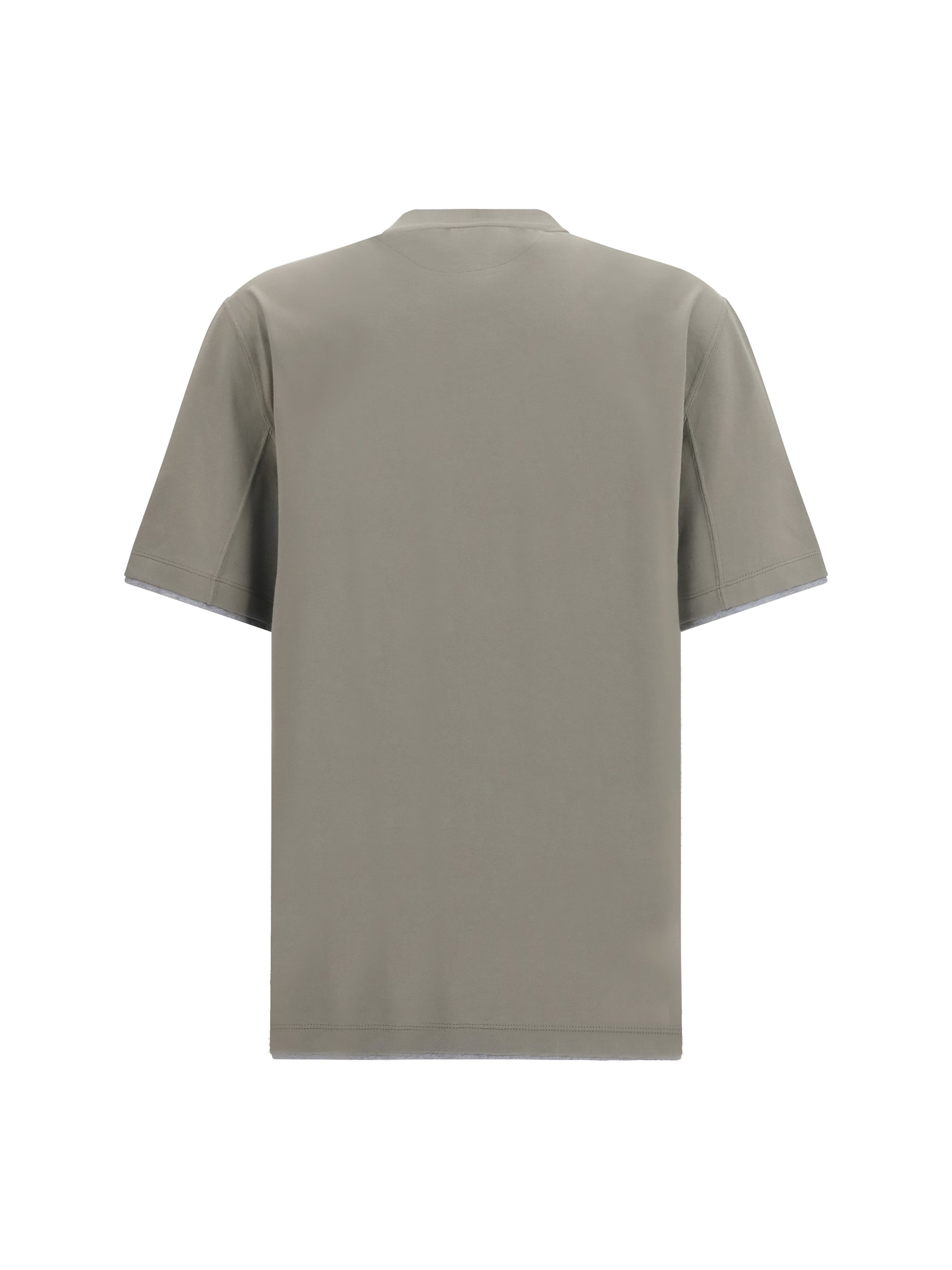 Two-Tone Hem Cotton T-Shirt — Green