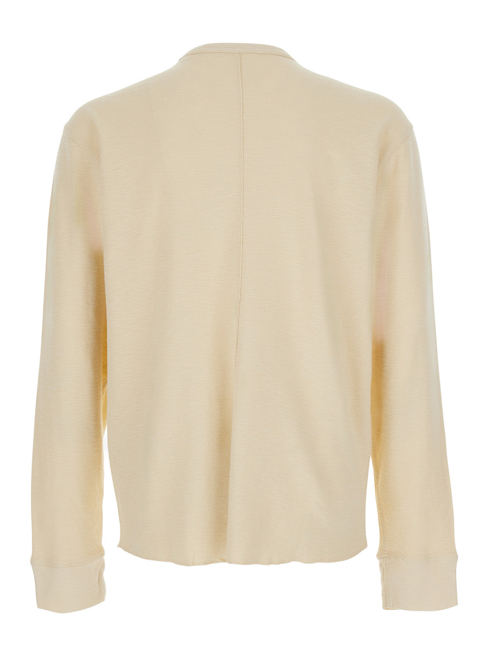 Waffle-Knit Cotton T-Shirt — Beige