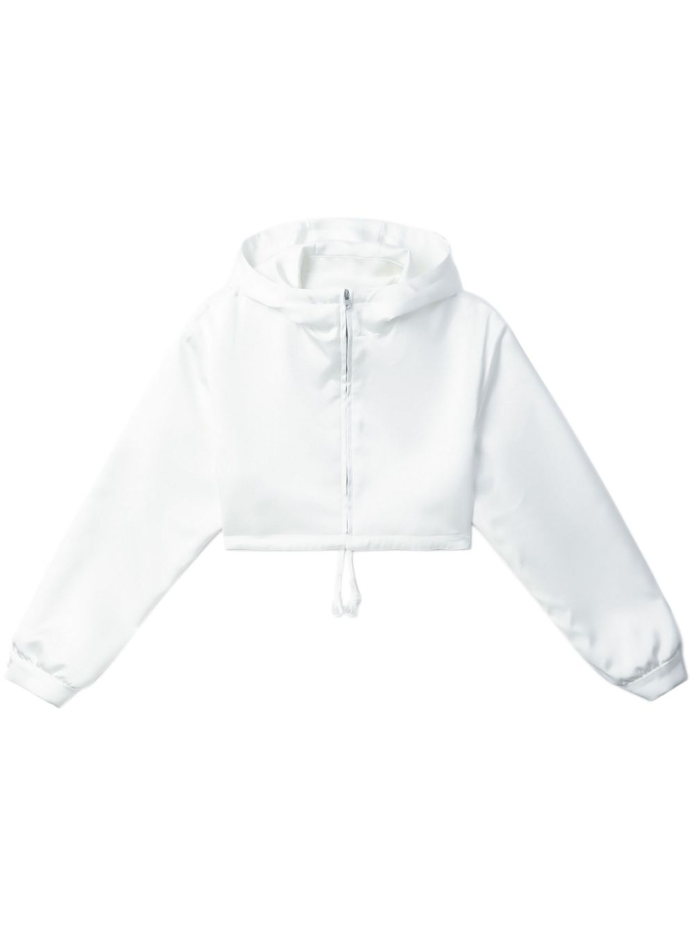 Zip-up cropped hoodie - White