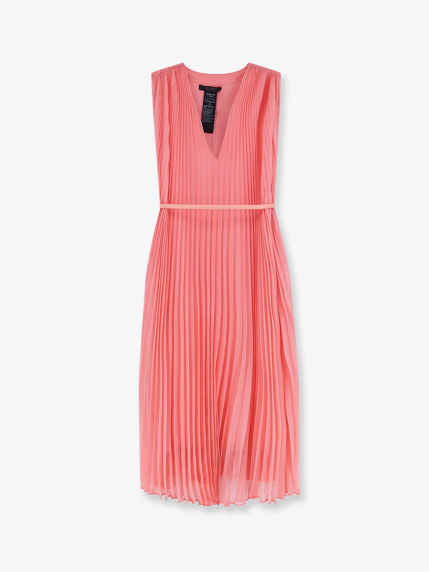 Pleated Flared Dress — Pink