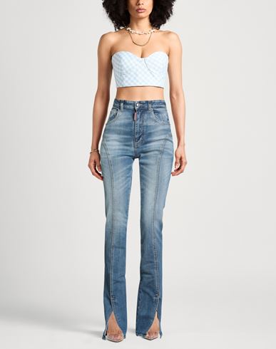 Icon Woman Jeans Blue Size 00 Cotton, Elastane, Calfskin
