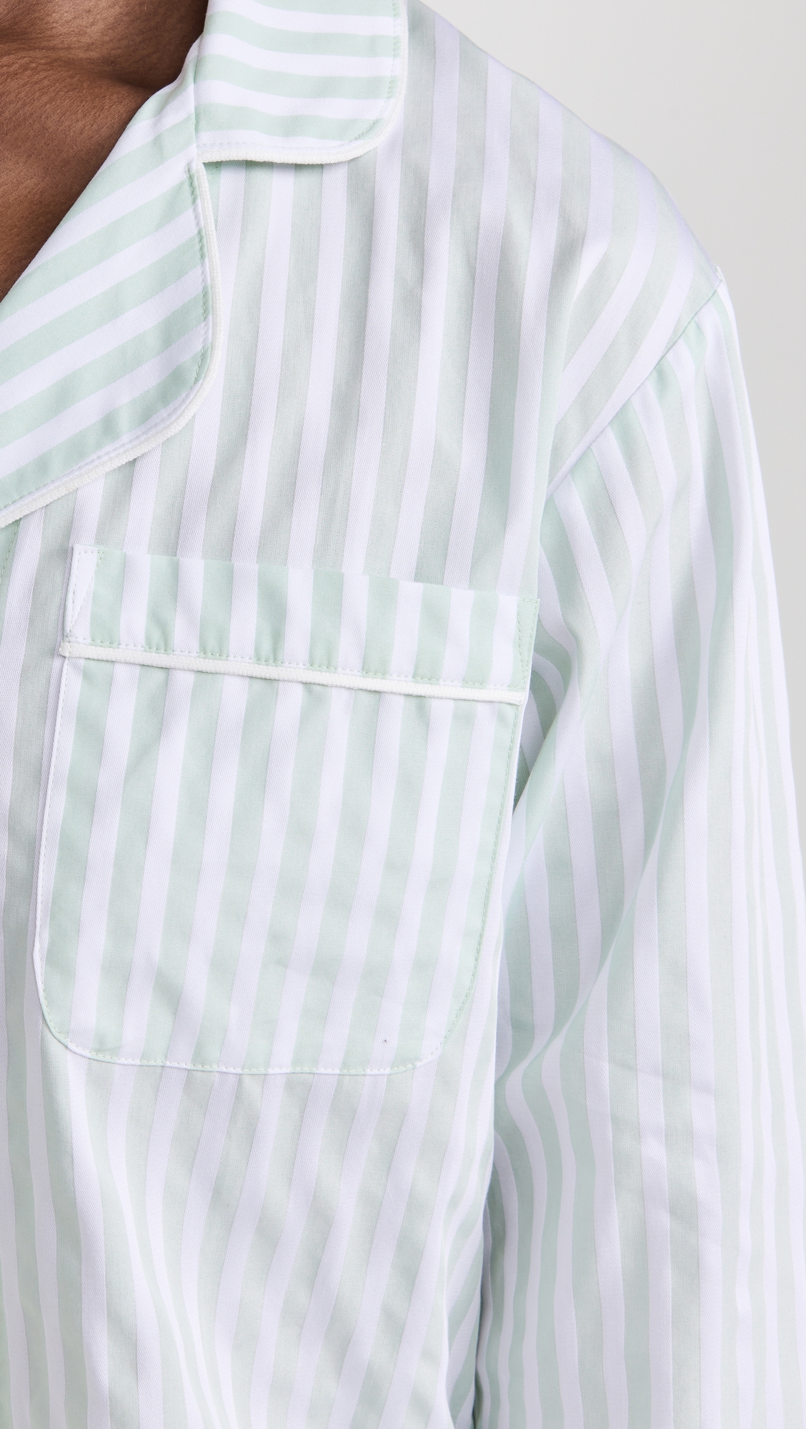 100% Cotton Long Sleeve PJ Set MintStripe