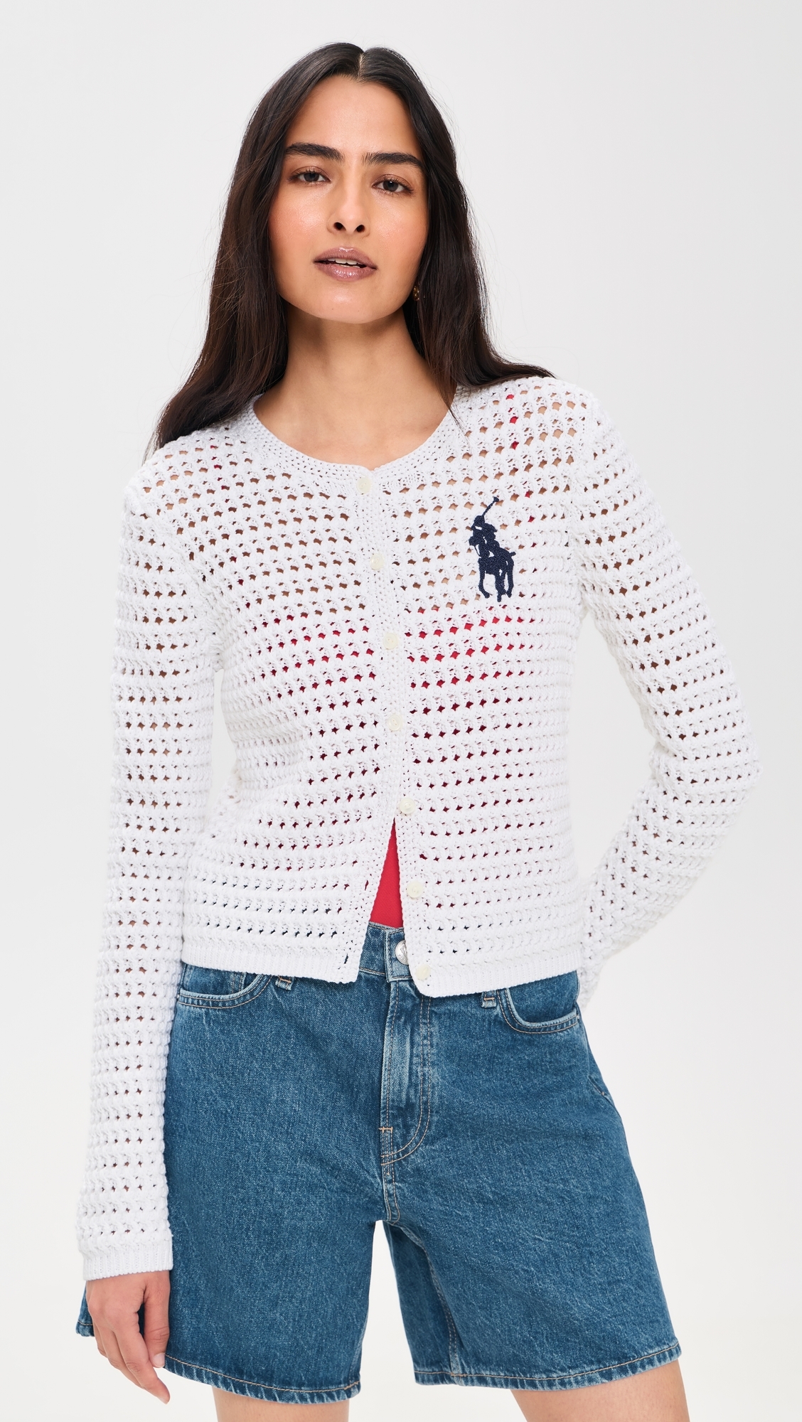 Big Pony Crochet Cardigan White