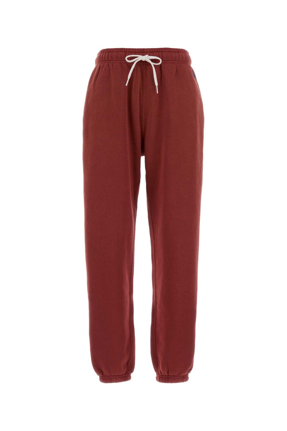 Cotton-Blend Knit Joggers — Red