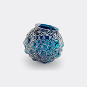 'champagne Ball' Vase, Duck Blue And Silver