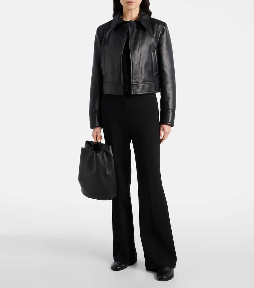 Caron cropped leather jacket