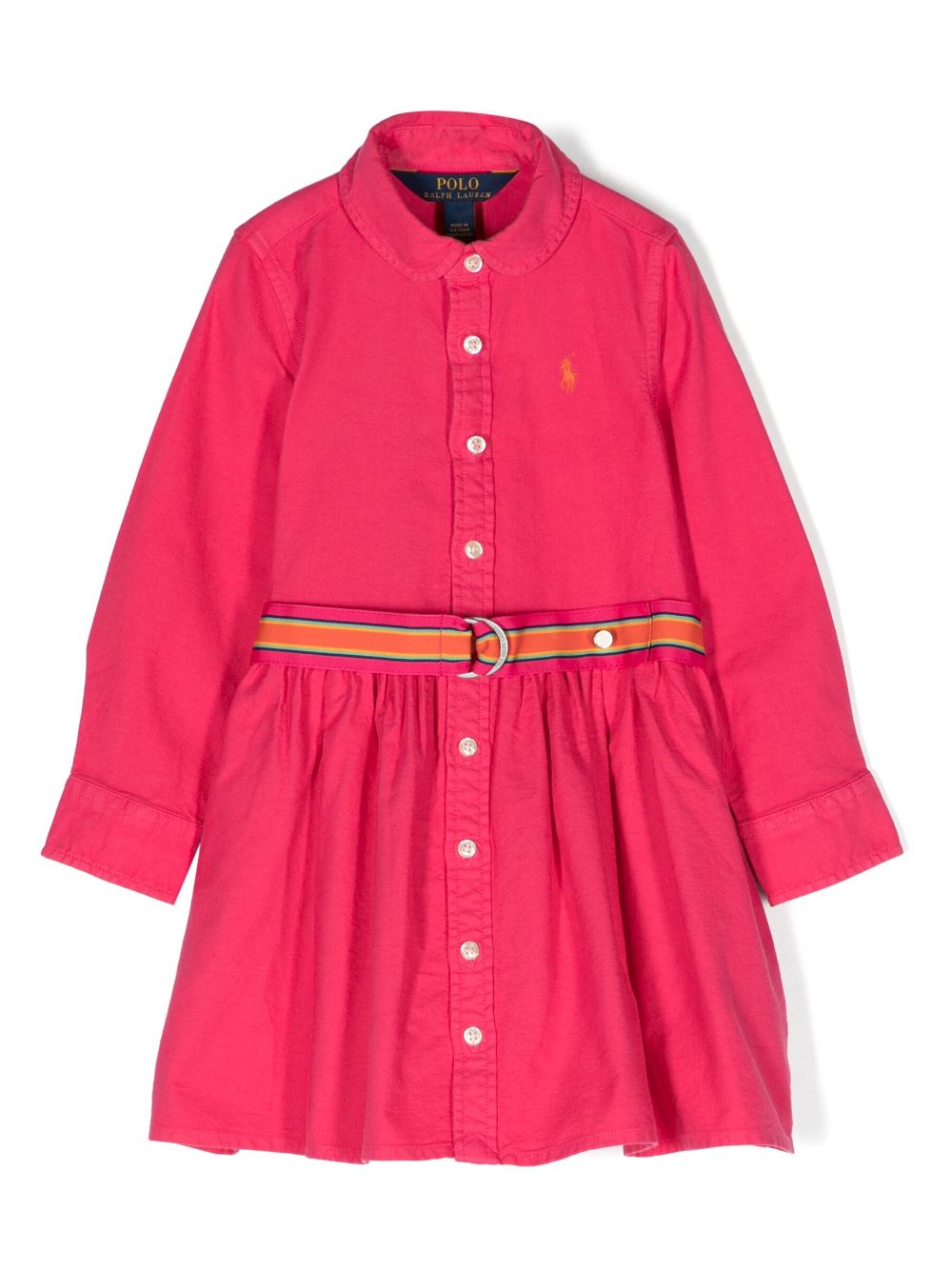 Polo Pony-motif cotton shirtdress - Pink