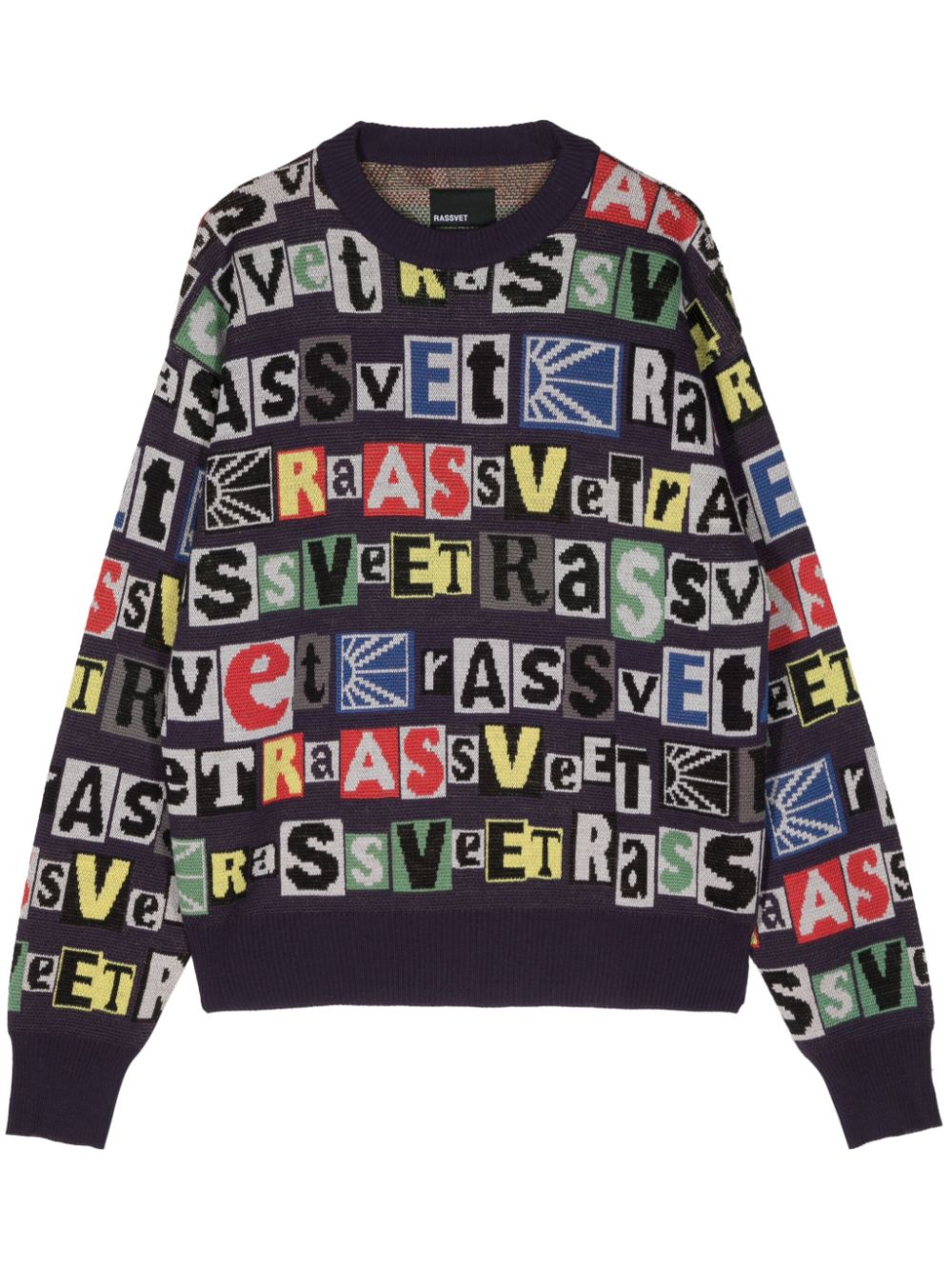 Typo crew-neck jumper - Purple