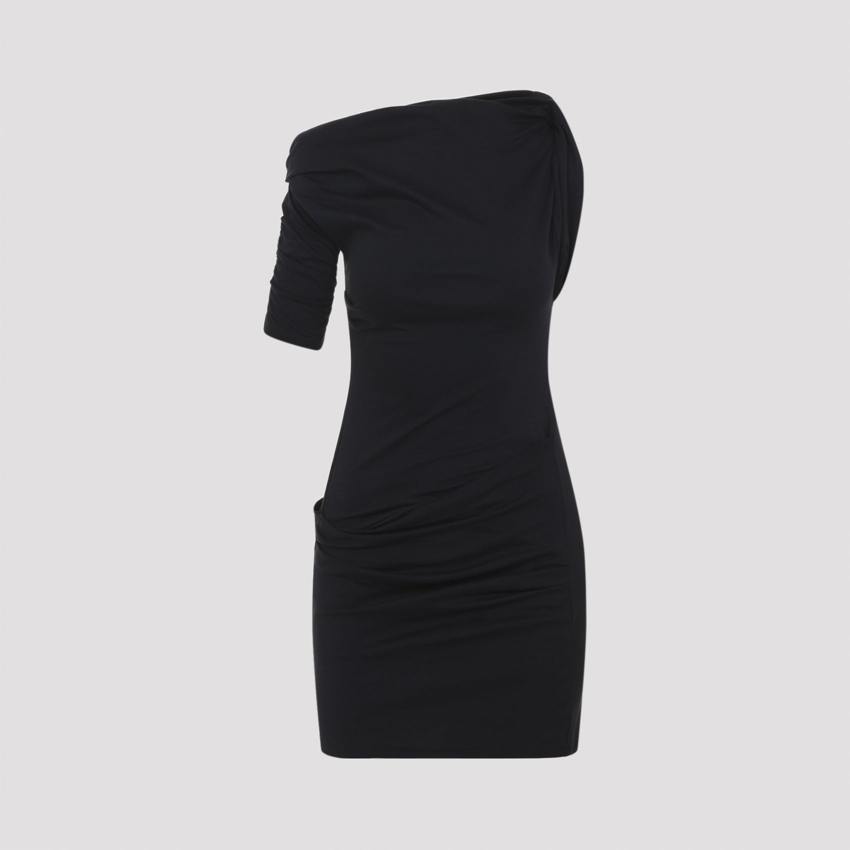 Ruched One-shoulder Mini Dress