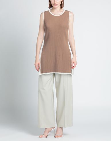 Akep Woman Sweater Light brown Size 6 EcoVero viscose, Polyester