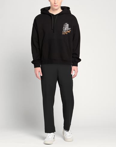 Man Sweatshirt Black Size L Cotton