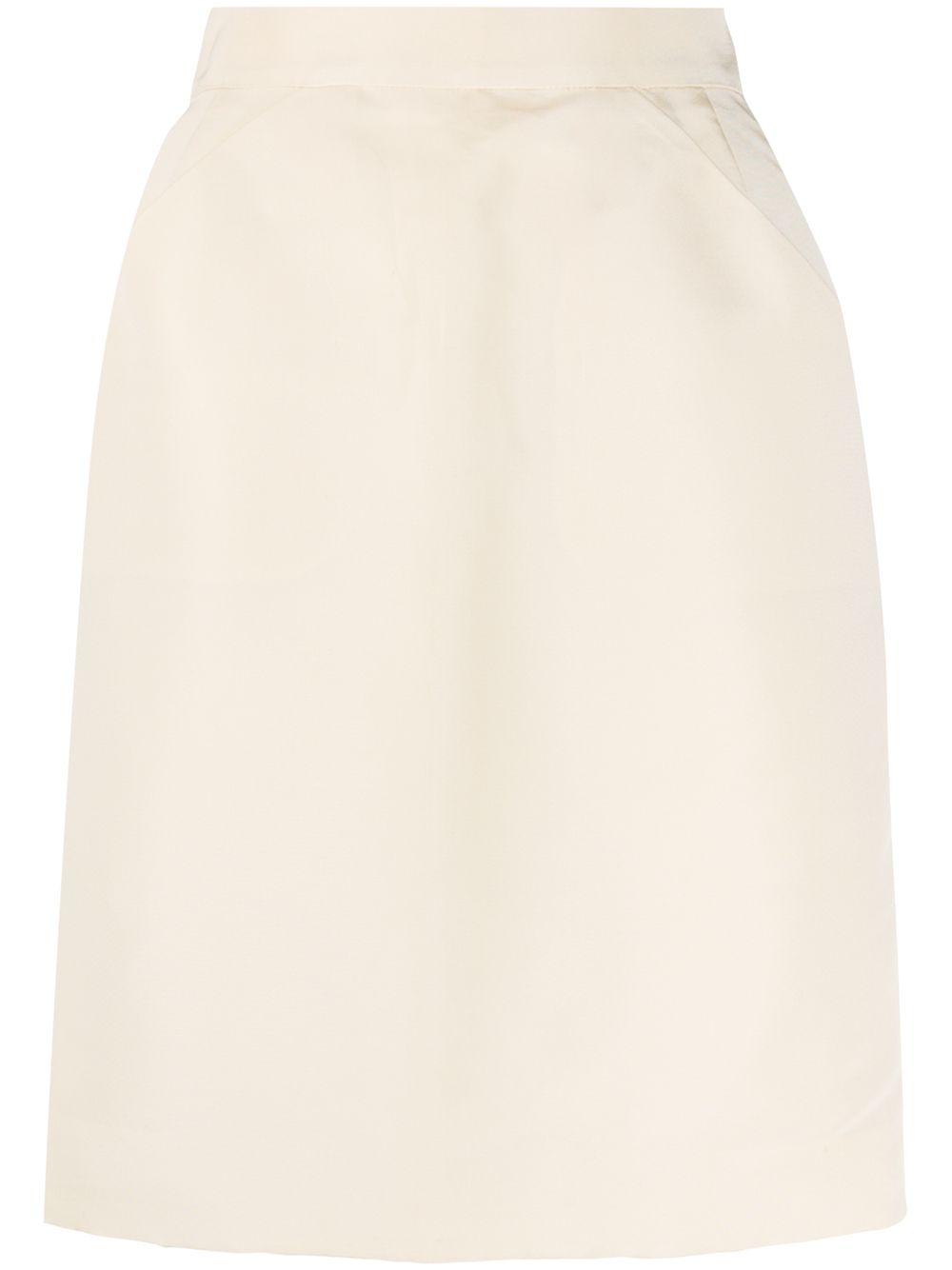 1990s high-waisted straight skirt - Neutrals