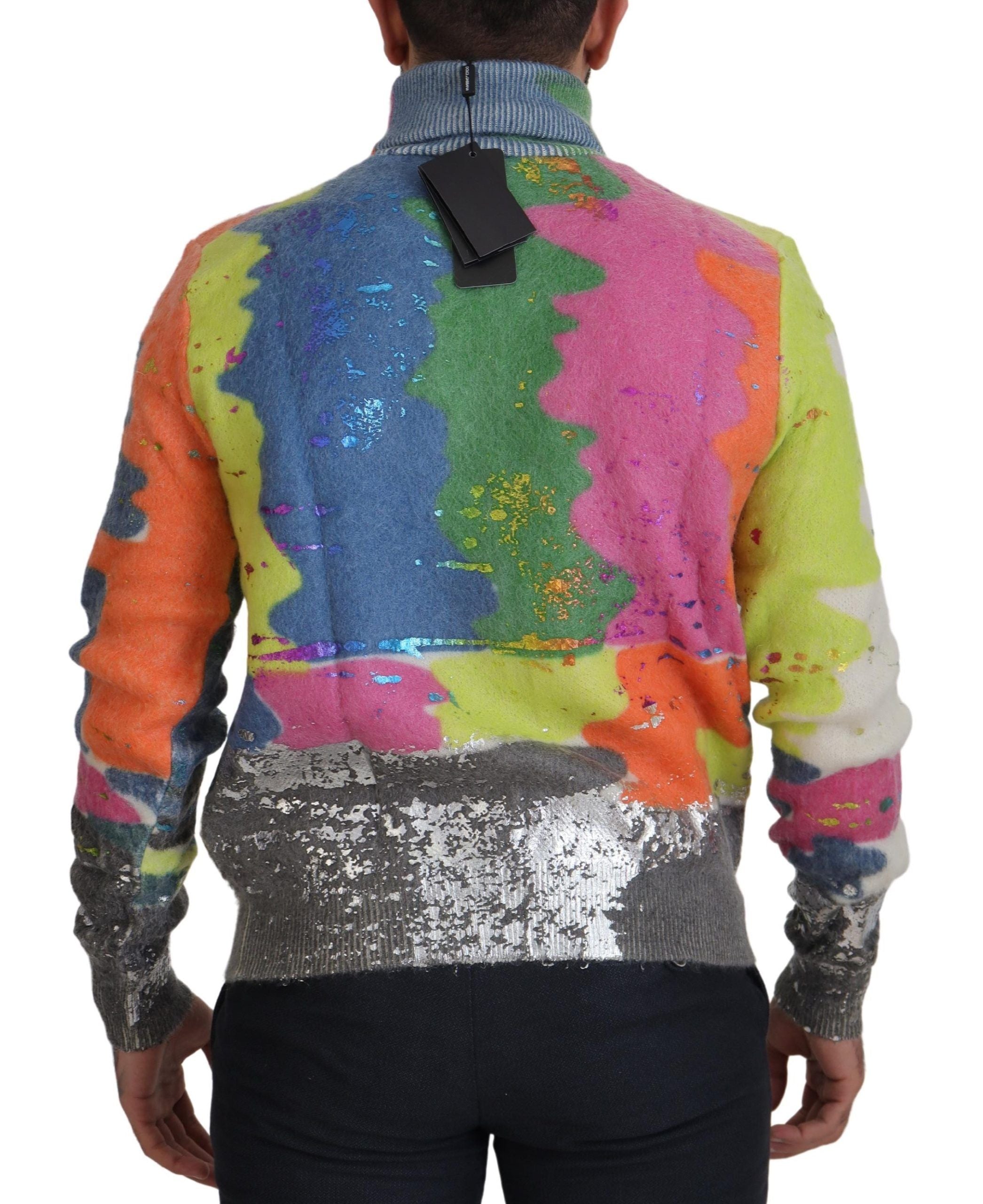 Multicolor Mohair Turtleneck Sweater — Multicolor