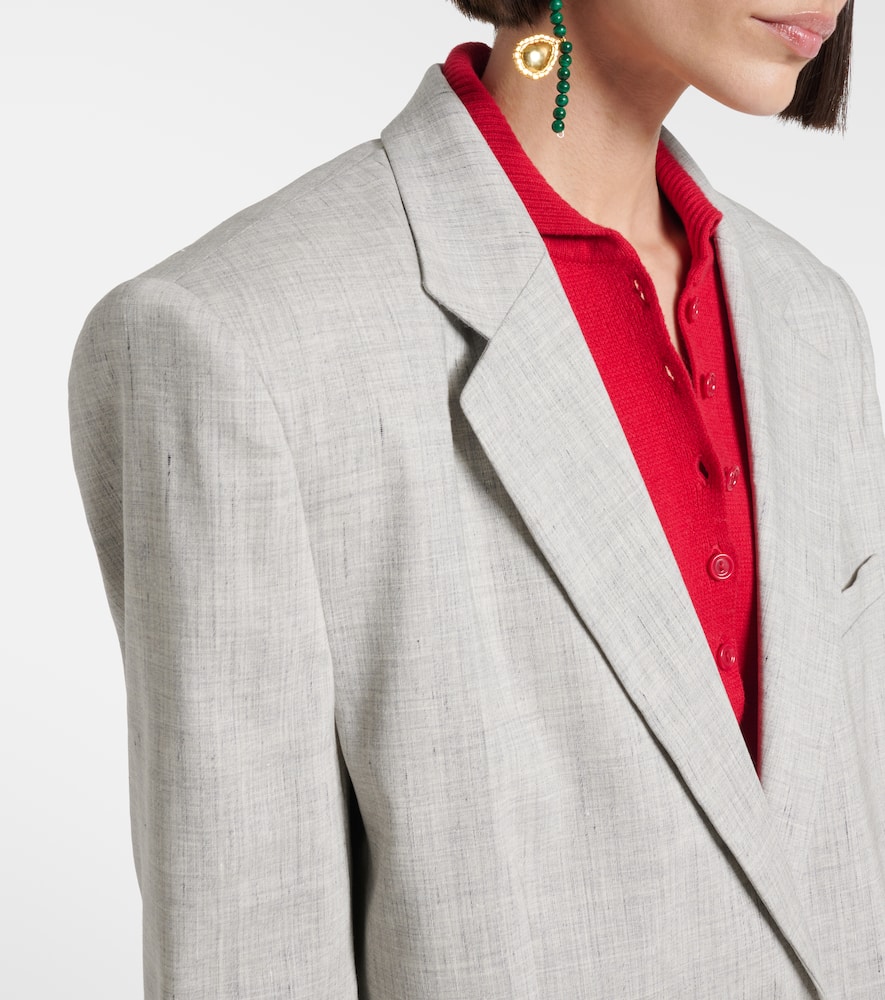 Oversized linen and wool blazer