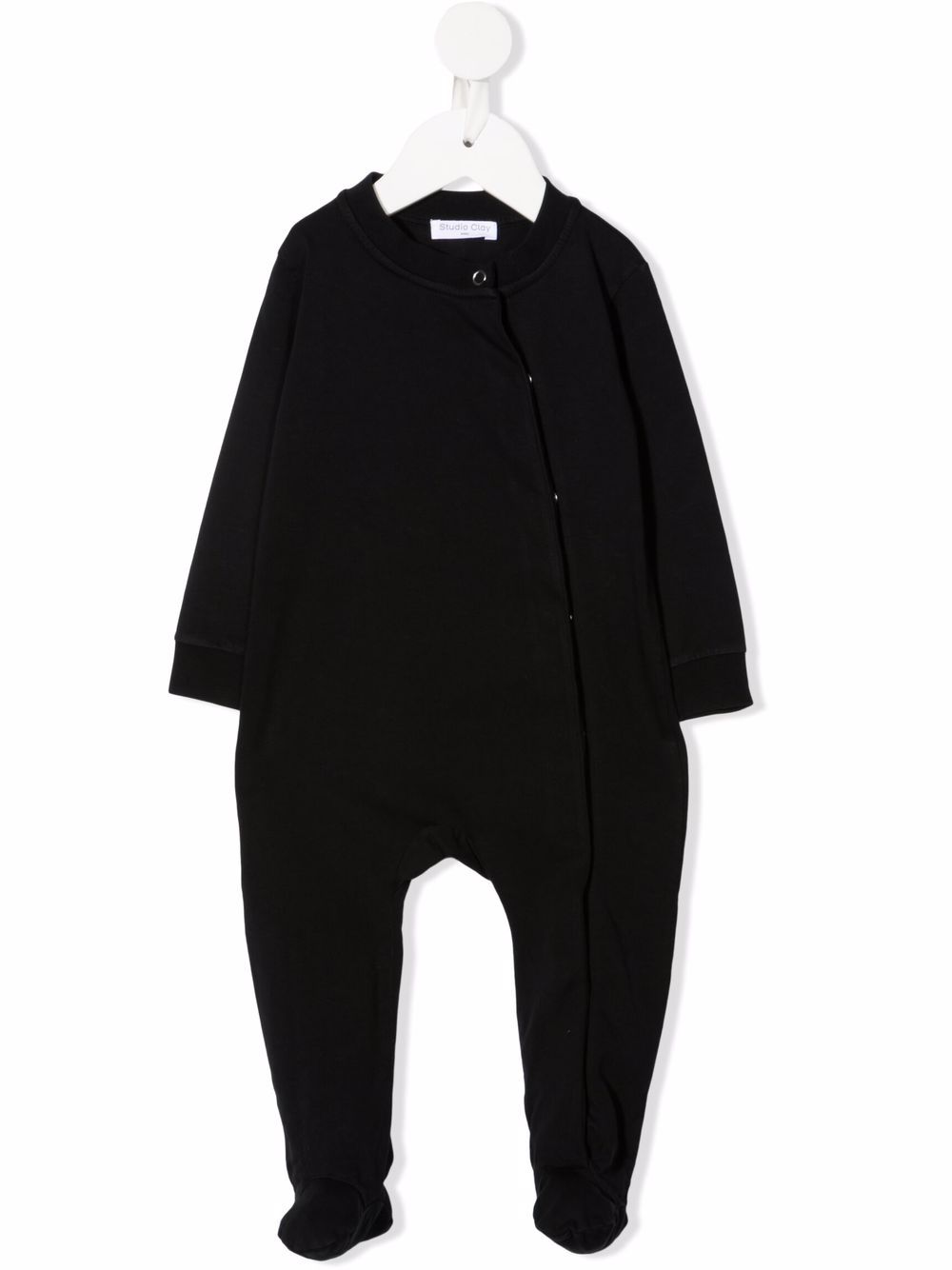 Round-neck organic cotton pajamas - Black