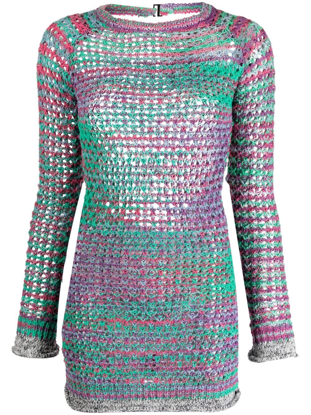 Openwork-knit minidress - Purple