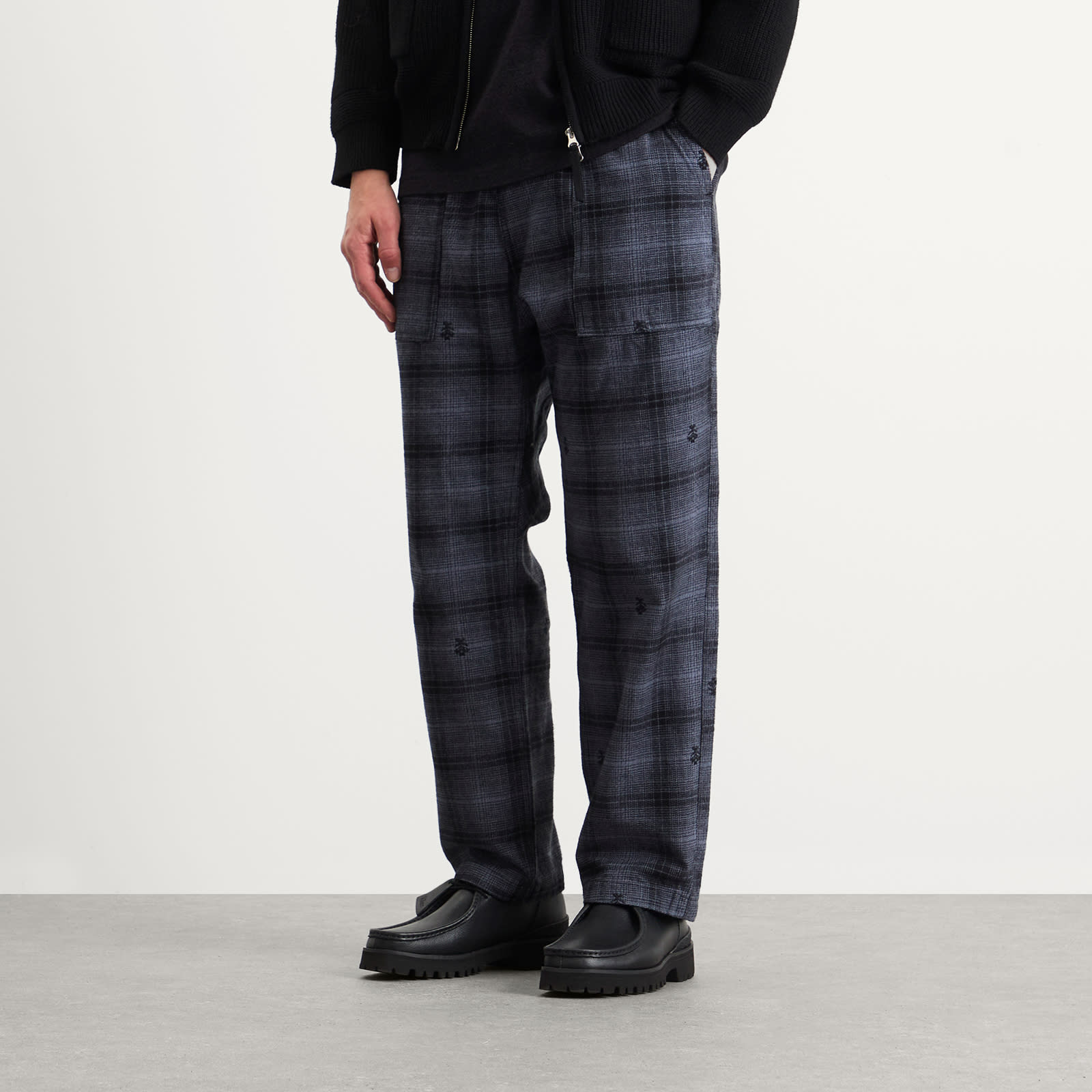 Men's Thistle Plaid Chef Pants Black