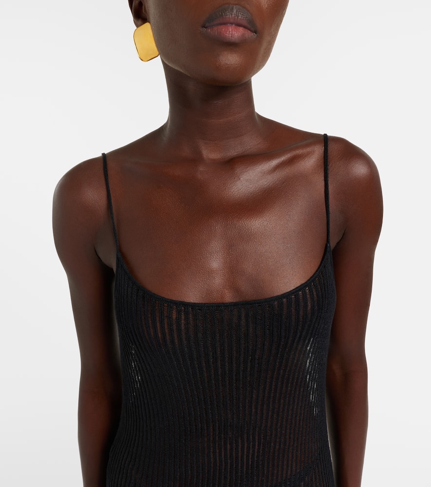 Sienna semi-sheer linen maxi dress