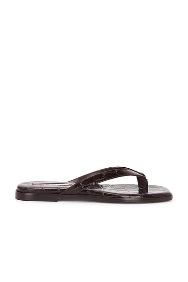 Emme Parsons Meta Sandal in Black Embossed Croc - Black.  41 also in 35, 36