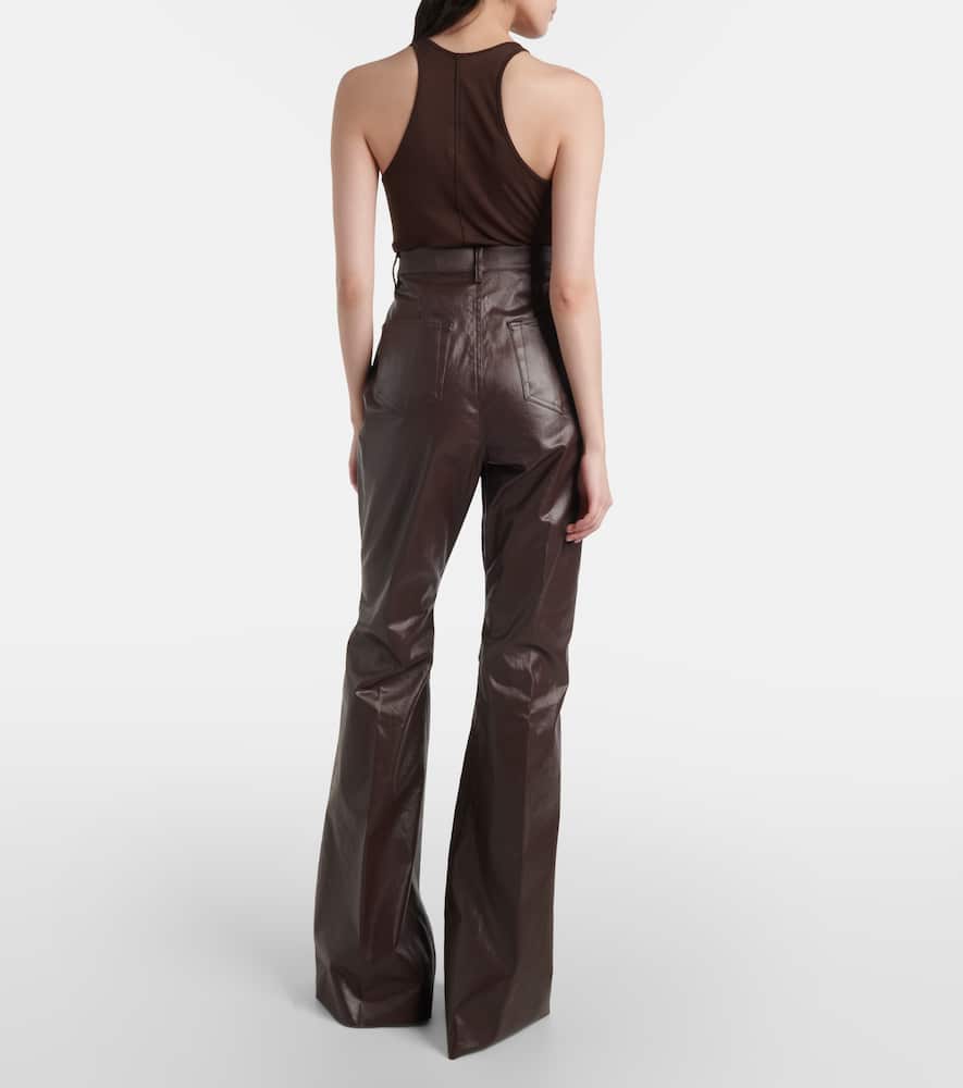 High-rise coated canvas straight pants