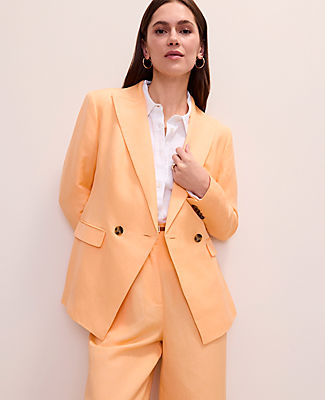 Ann Taylor The Petite Cutaway Blazer in Linen Blend