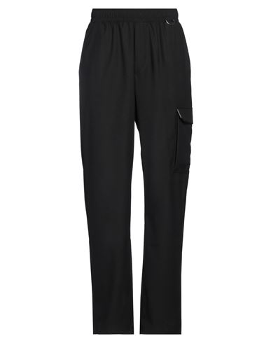 Family First Milano Man Pants Black Size M Polyester, Viscose, Wool, Elastane