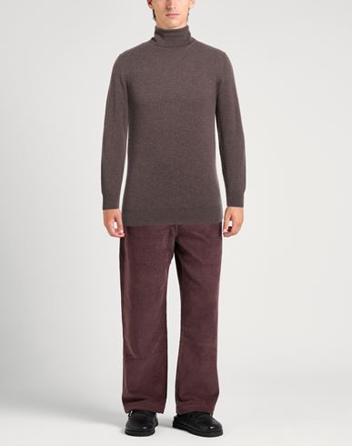 Alpha Studio Man Turtleneck Khaki Size 38 Geelong Wool