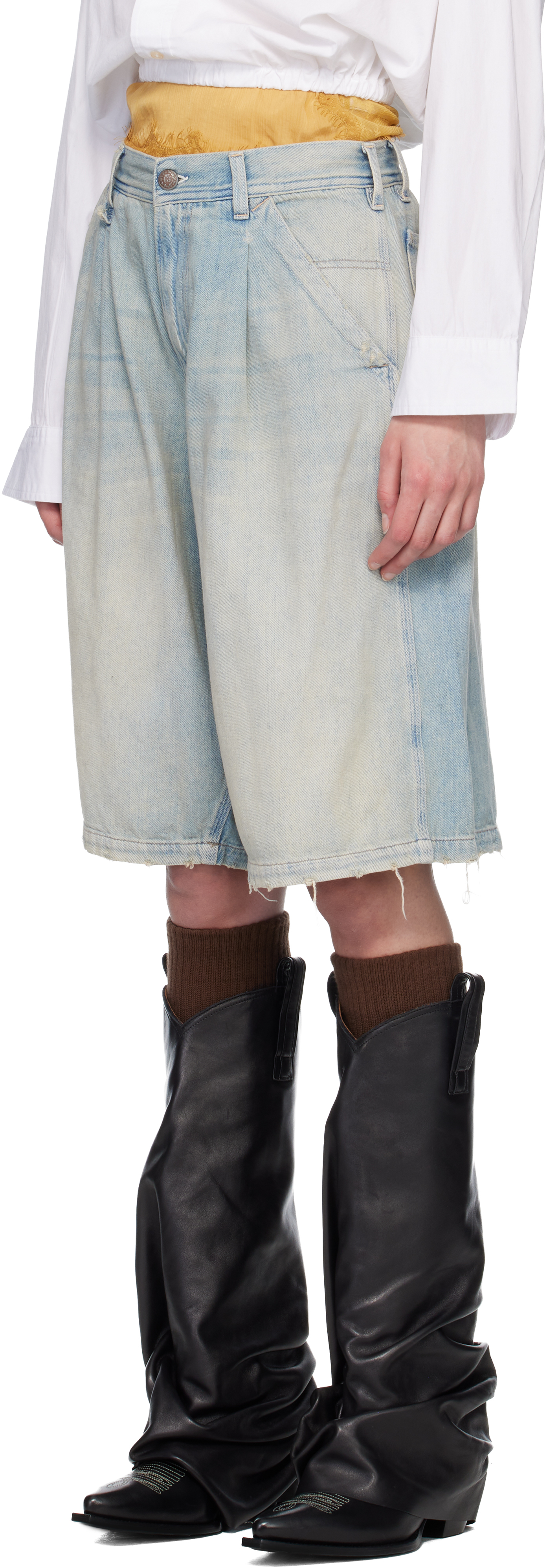 SSENSE Exclusive Blue Baggy Jesse Carpenter Denim Shorts