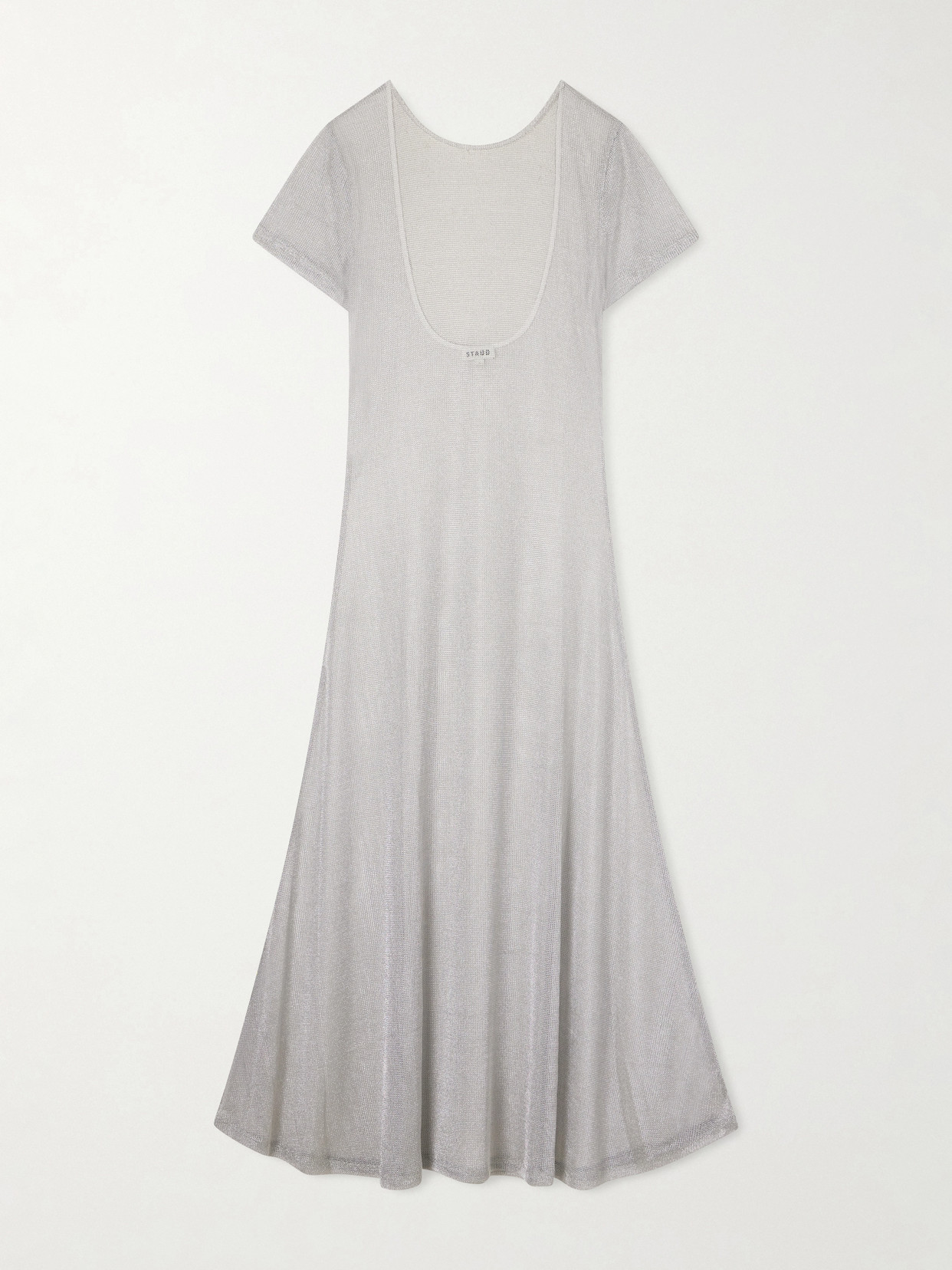 Zinc Metallic-knit Dress - Silver