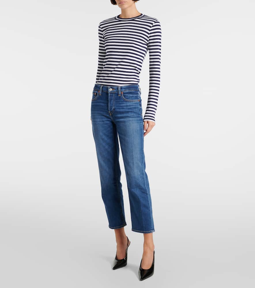 Stove Pipe mid-rise straight jeans
