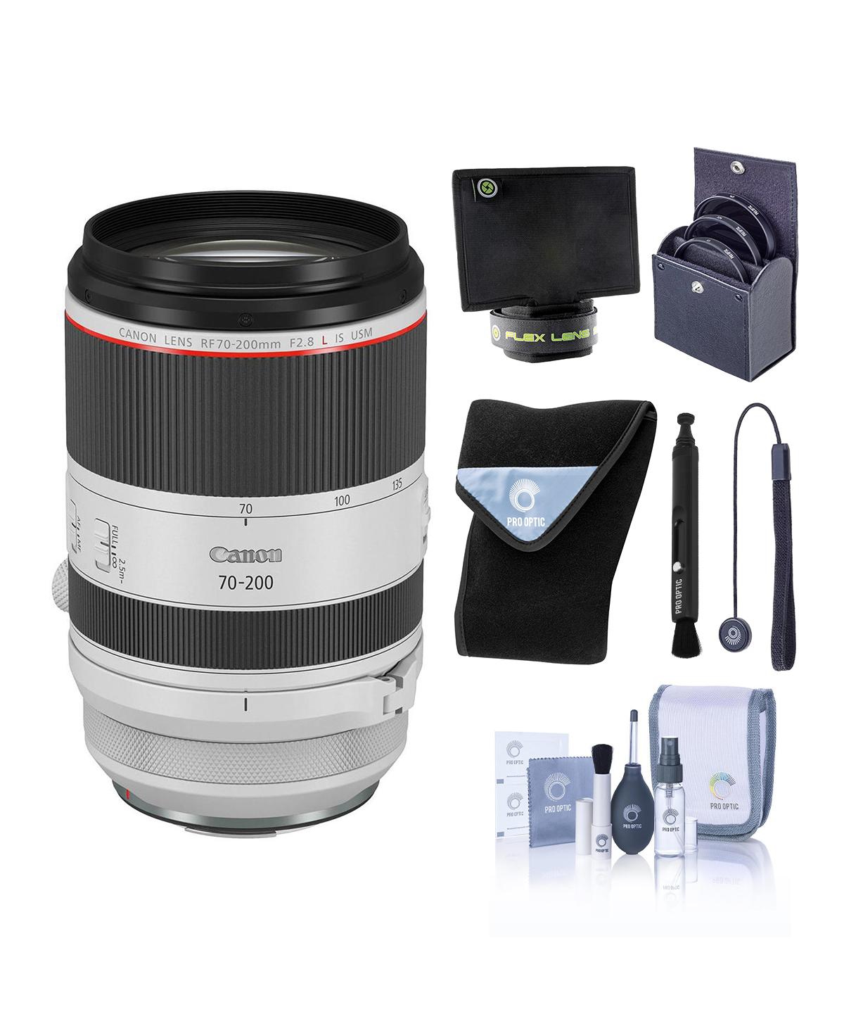 Rf 70-200mm f/2.8L Is Usm Lens, Bundle with Flex Lens Shade, ProOptic 77mm FIlter Kit, Cleaning Kit, Lens Cleaner, Lens Wrap, Lens Cap Tether