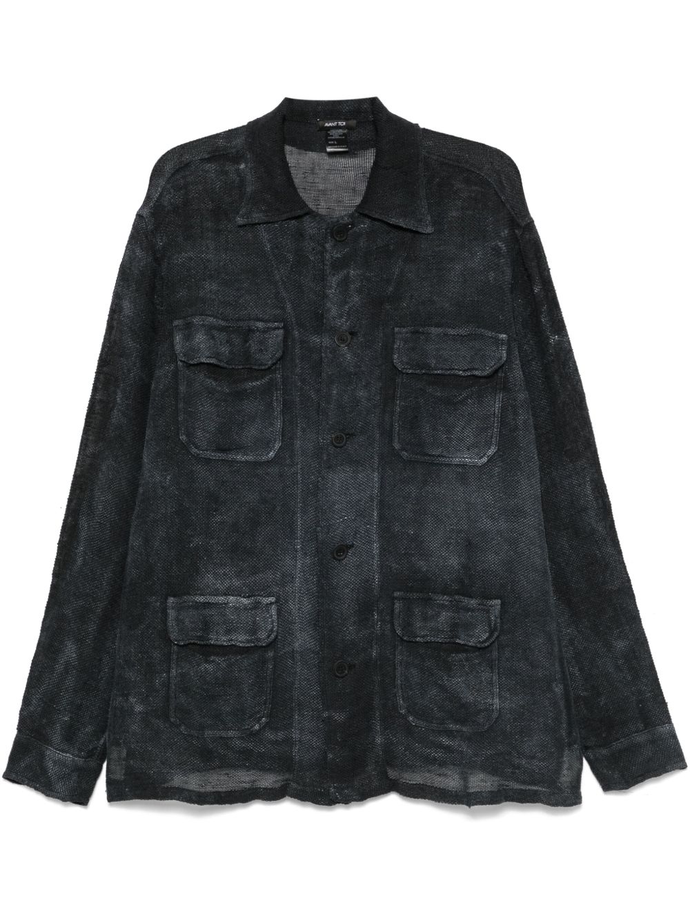 Knitted shirt jacket - Blue