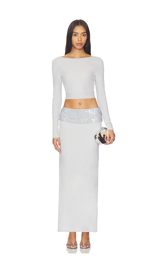 Superdown Yara Maxi Skirt Set in Grey. - XS also in L, M, S