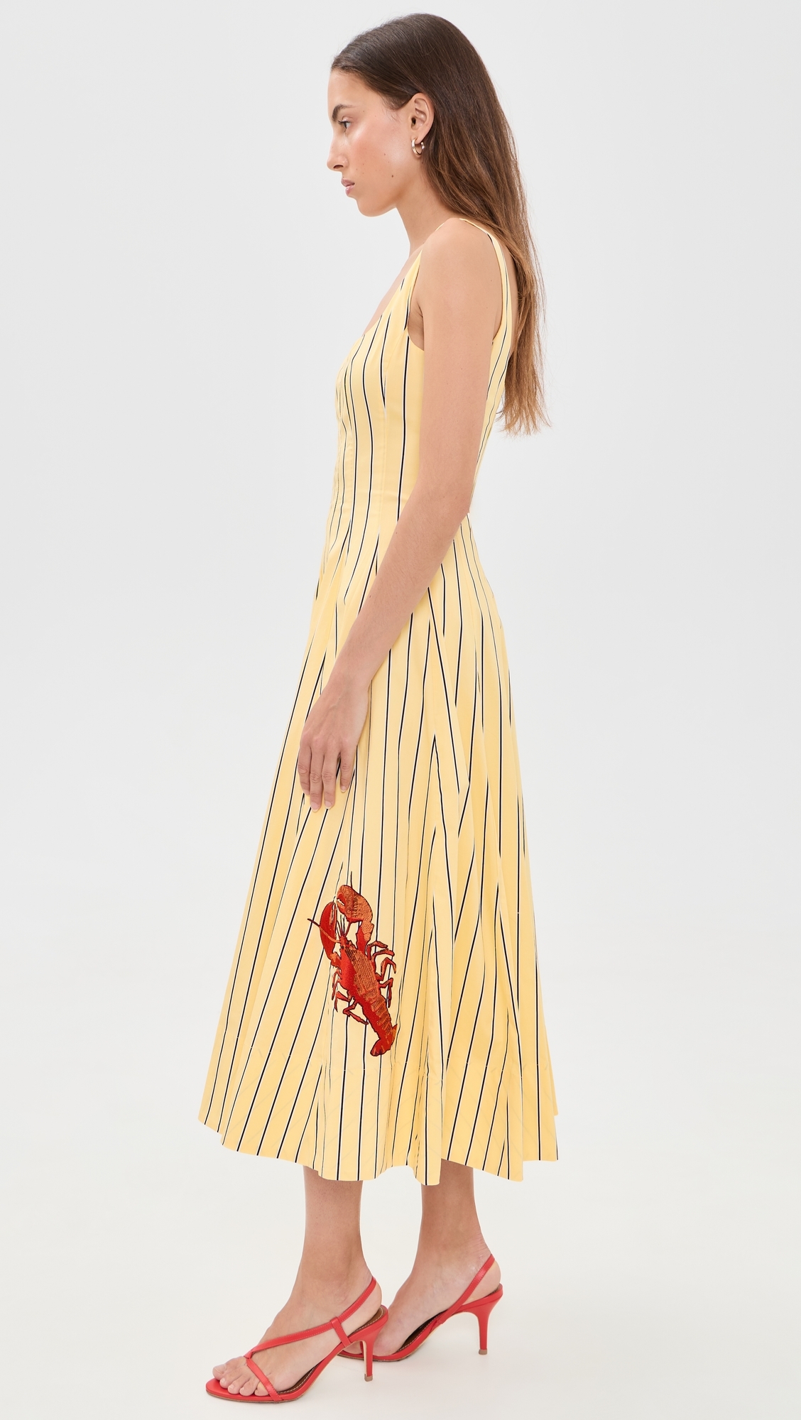 Wells Dress Monday Stripe Lobster
