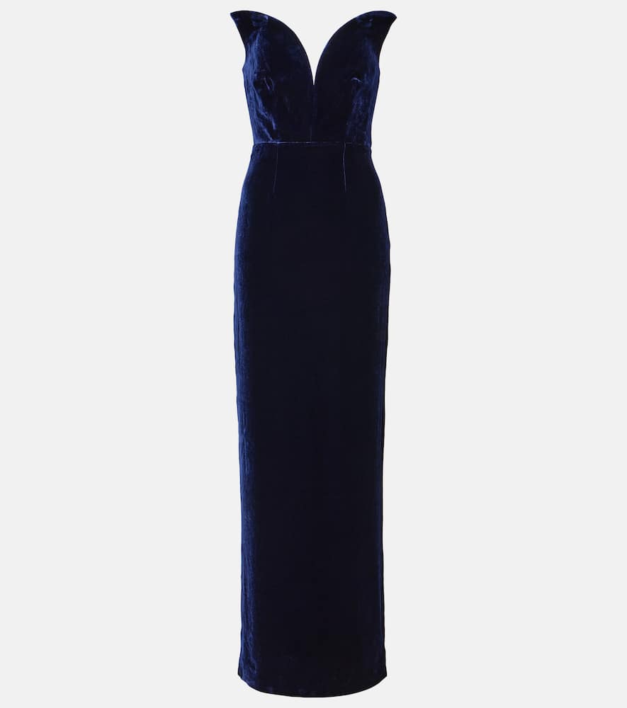 Strapless velvet gown