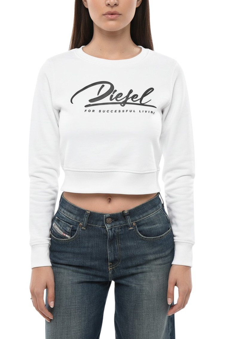 White Logo Crew Neck Sweatshirt
