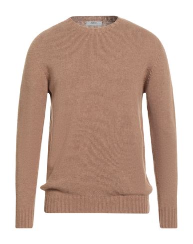 Man Sweater Camel Size 38 Recycled wool, EcoVero viscose, Recycled polyamide, Recycled cashmere