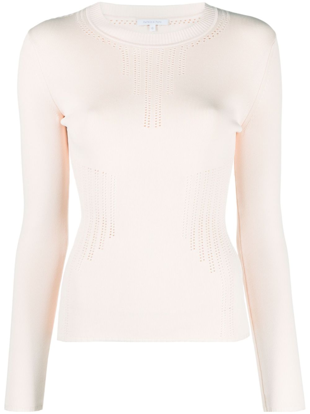 Crew-neck open-knit jumper - Neutrals