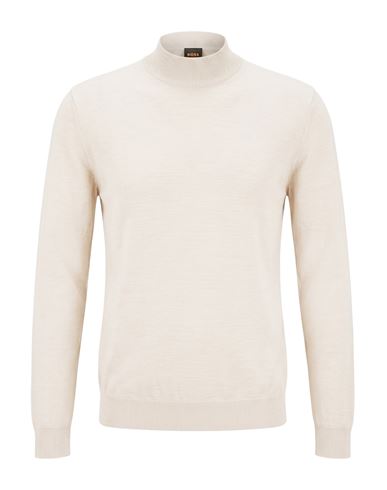 Man Turtleneck Ivory Size L Merino Wool
