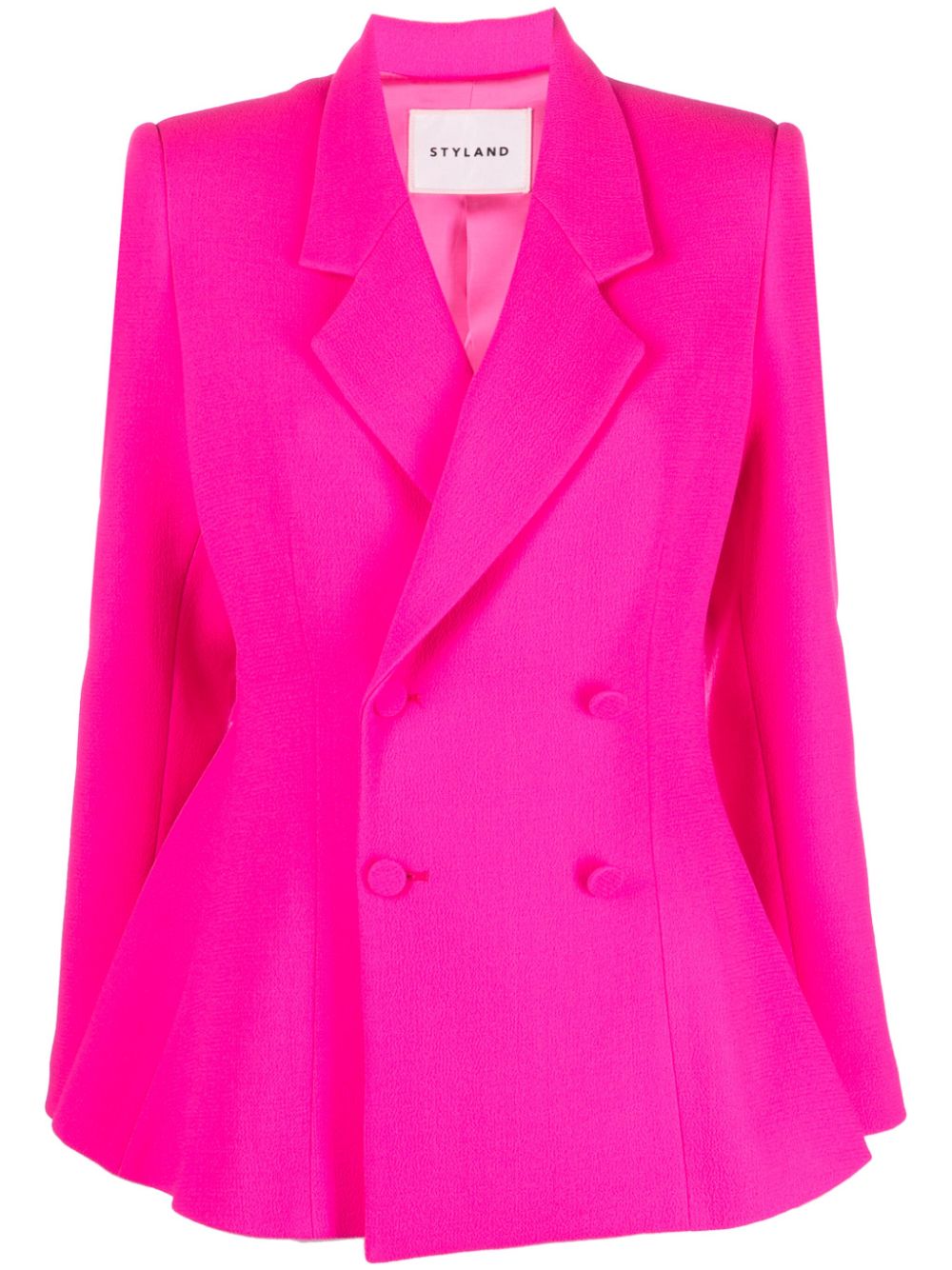 Double-breasted wool blazer - Pink