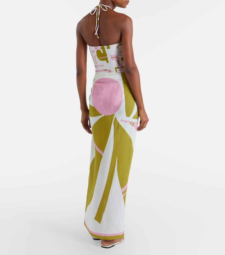 Balearic printed beach cover-up