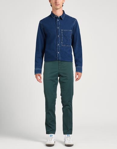 Man Pants Deep teal Size 34 Cotton, Elastane