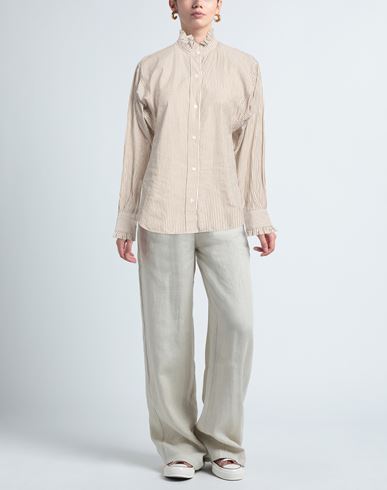 Woman Shirt Khaki Size 2 Cotton