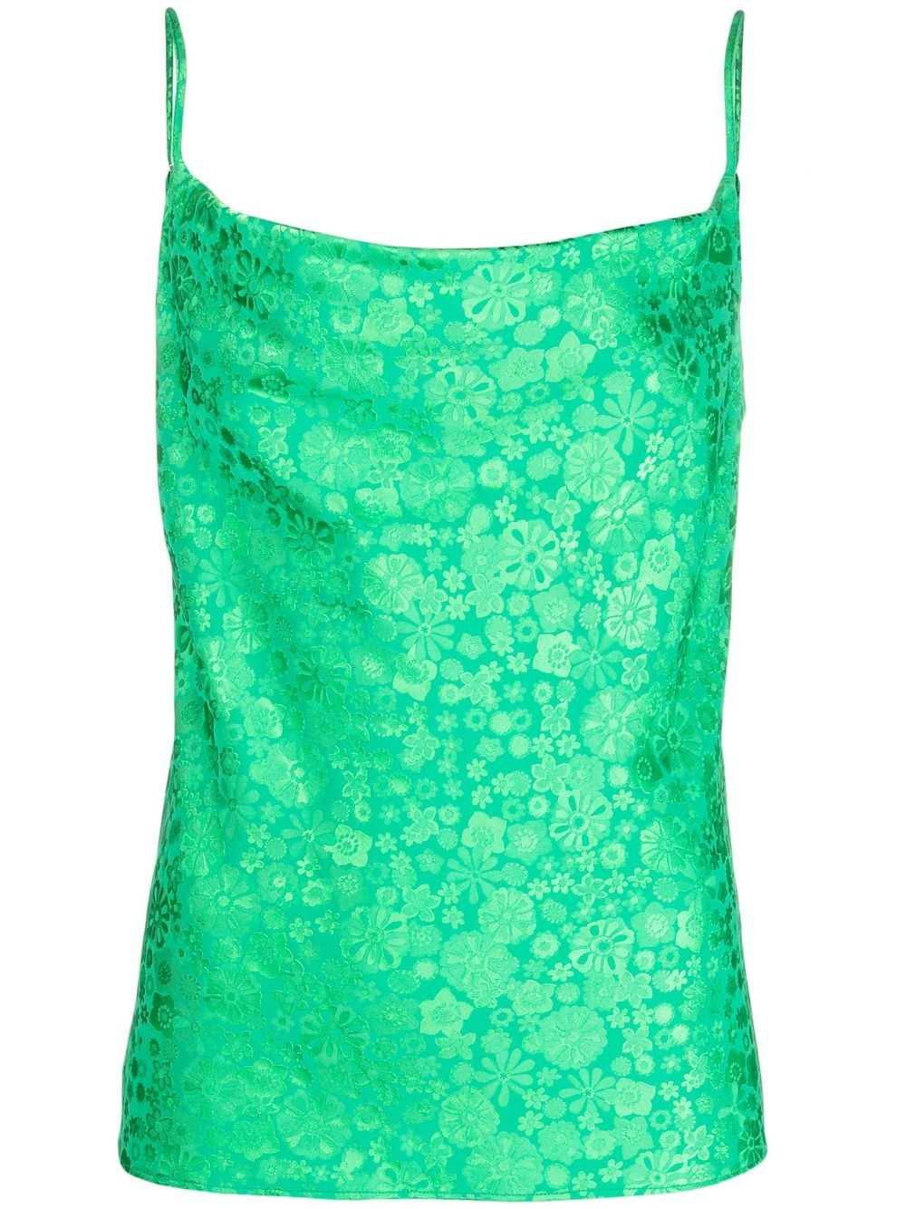 Floral-print one-tone top - Green