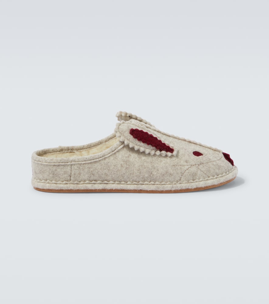 Wool-blend slippers
