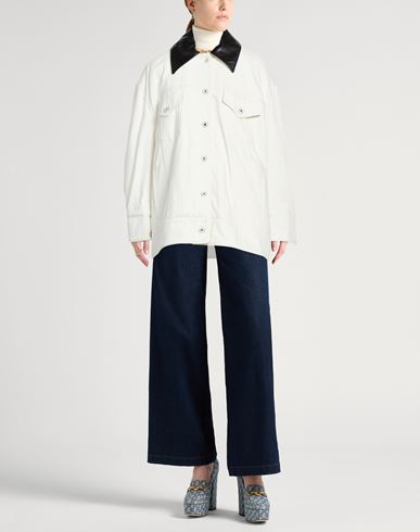 Woman Denim outerwear Off white Size 2 Cotton