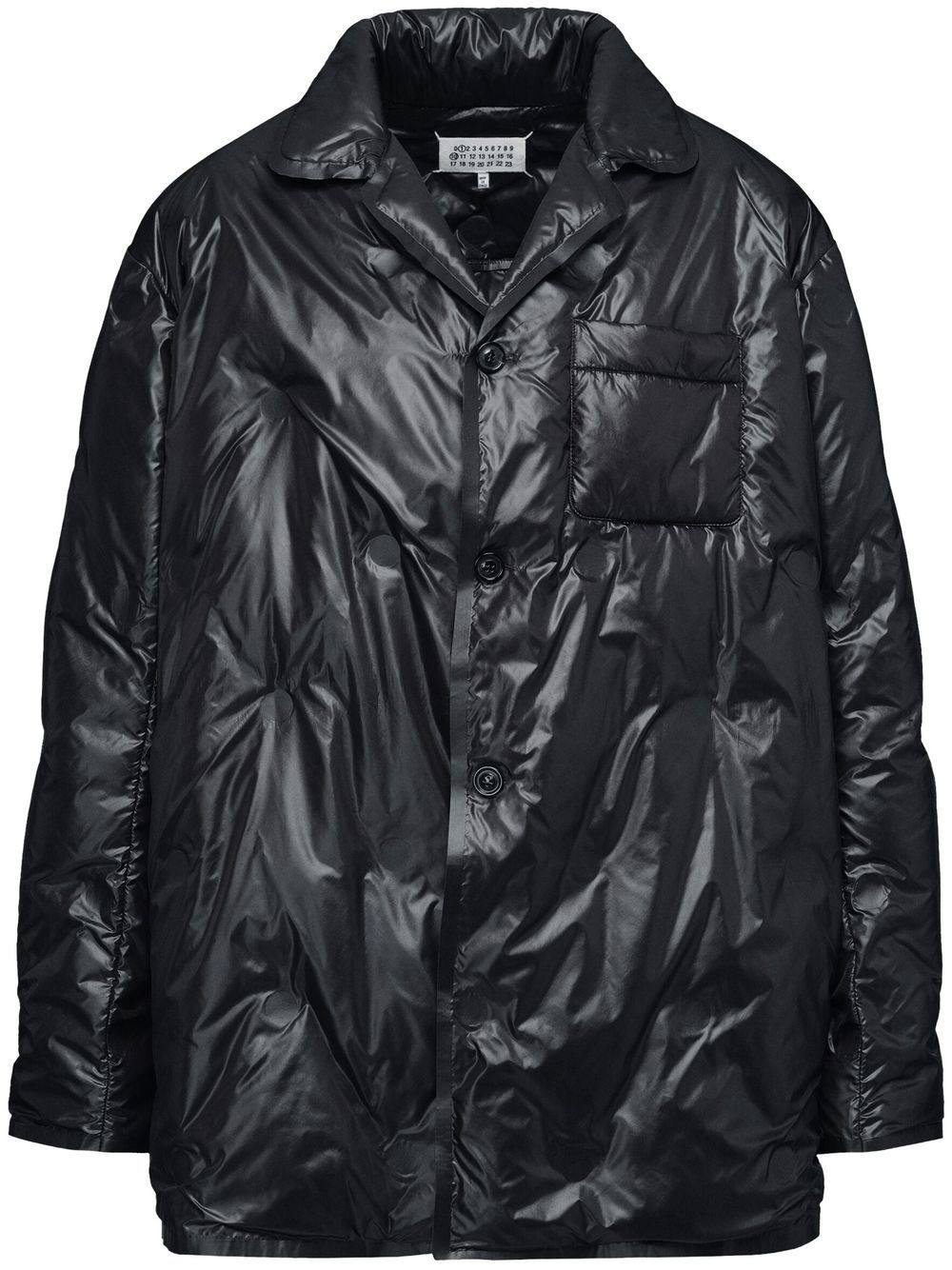 Padded single-breasted jacket - Black