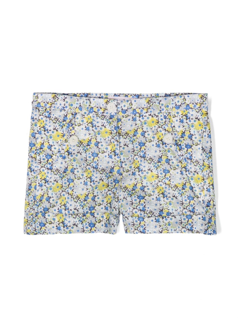 Floral-print cotton shorts - White